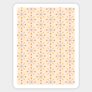 Atomic Age, Mid Century Modern Pattern Yellow, Orange, Peach Sticker